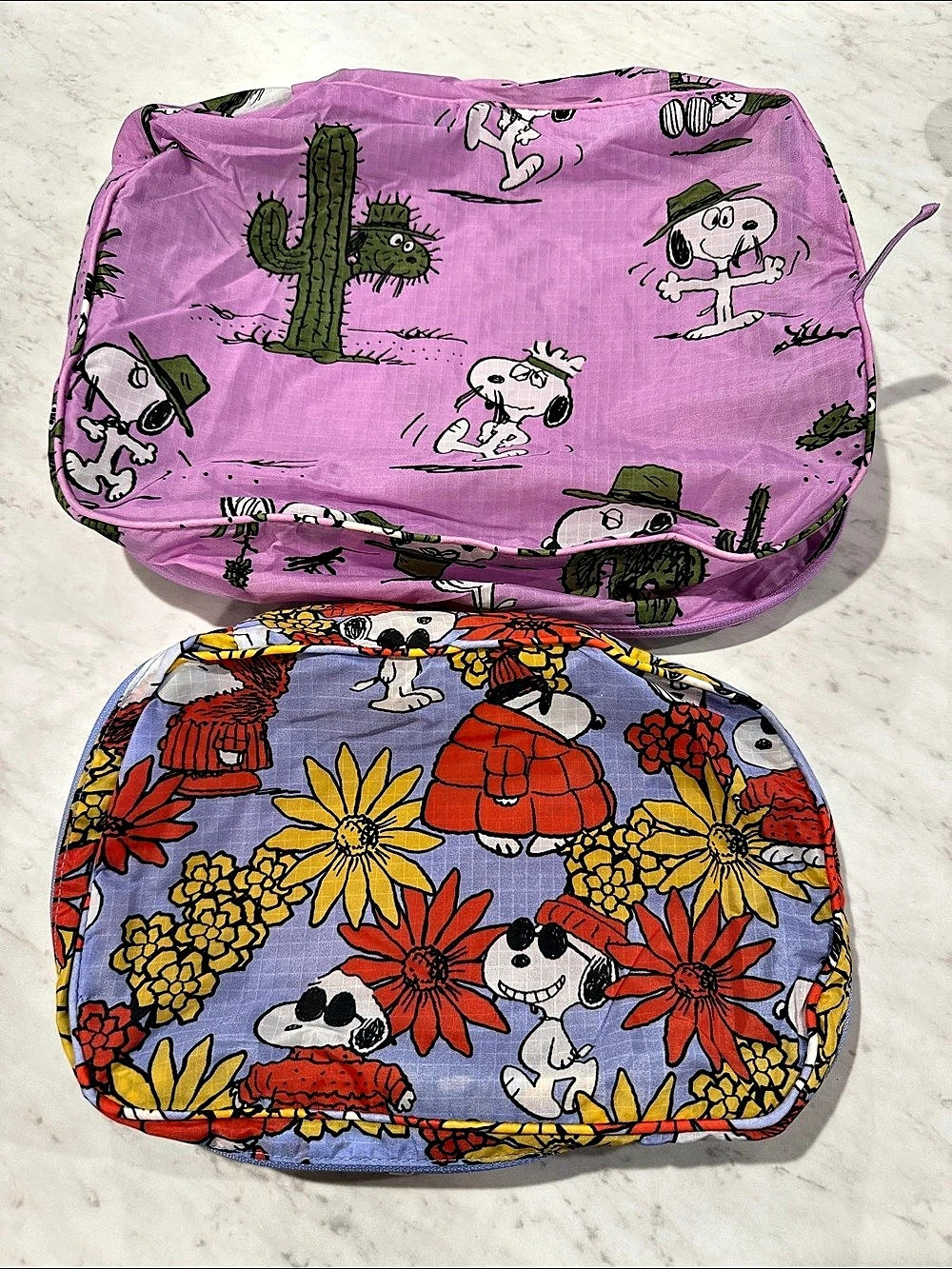 Baggu Zip Set Snoopy Packing Cube Bag Set Purple & Blue